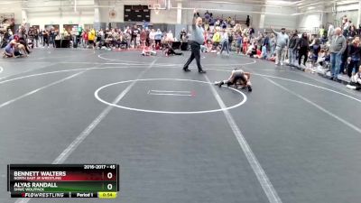 45 lbs Semifinal - Alyas Randall, SMWC Wolfpack vs Bennett Walters, North East Jr Wrestling