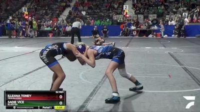 90 lbs Quarterfinal - Sadie Vice, Bluestem vs Illeana Toney, Trailblazers