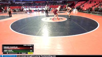 1A 220 lbs Cons. Round 2 - Mike Haas, Lena (L.-Winslow) vs Drake Champlin, Wood River (East Alton-W.R.)