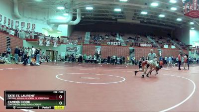 100 lbs Quarterfinal - Tate St. Laurent, Central Indiana Academy Of Wrestling vs Camden Hook, Contenders Wrestling Academy