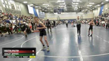 92 lbs Cons. Round 2 - Wesley Jeppsen, Box Elder Stingers vs Weston Walton, Wasatch Wrestling Club