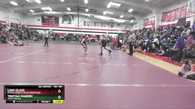 140-150 lbs Round 1 - Tristan Mabery, Team Central vs Liam Glass, Platte County Youth Wrestling