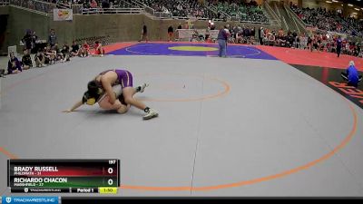 197 lbs Round 1 (4 Team) - Brady Russell, Philomath vs Richardo Chacon, Marshfield