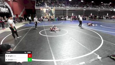 88 lbs Final - Bodee Bright, Sidney WC vs Kel Unrein, Colorado Outlaws