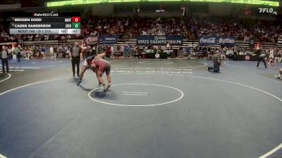 D 1 215 lbs Cons. Round 5 - Brogen Dodd, Haughton vs Caden Sanderson, Jesuit