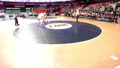 1A 215 lbs Champ. Round 1 - Drake Champlin, Wood River (East Alton-W.R.) vs Brody O`Connor, Clifton (Central)