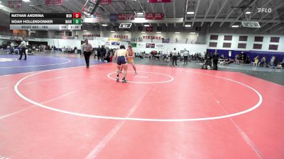 184 lbs Cons. Round 4 - Noah Hollendonner, Marian University (IN) vs Nathan Andrina, Montana State-Northern