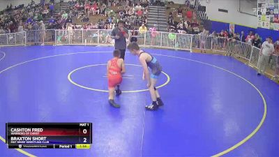 97 lbs Cons. Semi - Cashton Fred, Warriors Of Christ vs Braxton Short, Mat Sense Wrestling Club