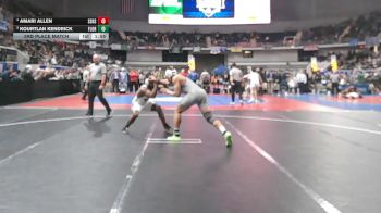 7A 190 lbs 3rd Place Match - Amari Allen, Smiths Station Hs vs Kourtlan Kendrick, Florence