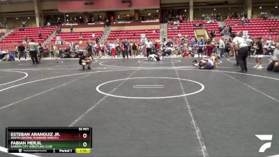 100 lbs 5th Place Match - Fabian Merjil, Garden City Wrestling Club vs Esteban Aranguiz Jr., South Central Punisher Wrestli