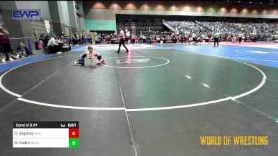 49 lbs Consi Of 8 #1 - Dayvion Espino, Oakdale vs Kian Hahn, Massa Maniacs