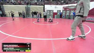 53 lbs Quarterfinal - Isaiah MacDonald, Perry Meridian Wrestling Club vs Knoxx Devoe, Contenders Wrestling Acadamy