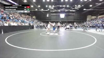 285 lbs Cons. Round 3 - Gage Wingerter, Spring Hill HS vs Graysen Cline, Leavenworth HS