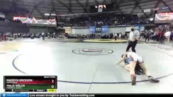 Girls 115 lbs Cons. Semi - Malia Welch, Ferndale (Girls) vs Madisyn Erickson, Yelm (Girls)