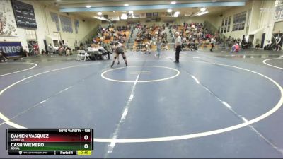 138 lbs Cons. Round 2 - Damien Vasquez, Cerritos vs Cash Wiemero, Royal