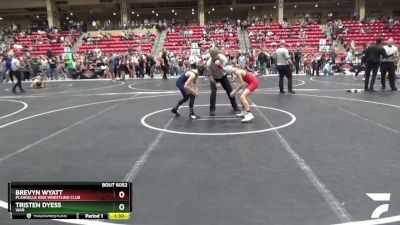 80 lbs Cons. Round 2 - Tristen Dyess, WAR vs Brevyn Wyatt, Plainville Kids Wrestling Club