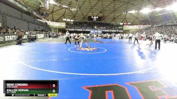 2A 165 lbs Cons. Round 3 - Rene Cordero, Steilacoom vs KALLON HOMAN, W. F. West