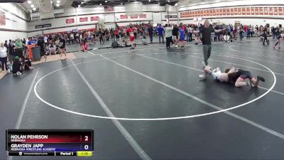 92 lbs 3rd Place Match - Nolan Pehrson, Nebraska vs Grayden Japp, Nebraska Wrestling Academy