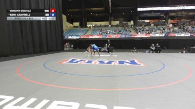 145 lbs Semifinal - Jordan Suarez, Wayland Baptist vs Kori Campbell, Lindsey Wilson
