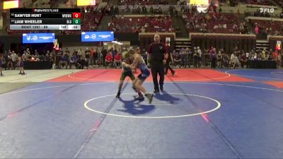 89 lbs Cons. Round 4 - Sawyer Hunt, Mine Yard Dogs Wrestling Club vs Liam Wheeler, Belgrade Little Guy