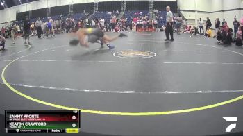 117 lbs Round 3 (4 Team) - Sammy Aponte, NC Pride Elite Wrestling vs Keaton Crawford, Viking UP