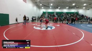215 lbs Semifinal - Owen Barton, Diamondville Wrestling Club vs Denton Wainscott, Powell Wrestling Club