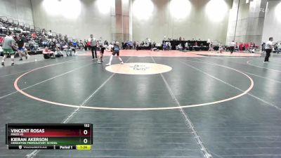 132 lbs Quarterfinal - Vincent Rosas, Maize HS vs Kieran Akerson, Creighton Preparatory School