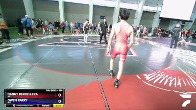 114 lbs Quarterfinal - Danny Berrelleza, AZ vs Owen Parry, WY