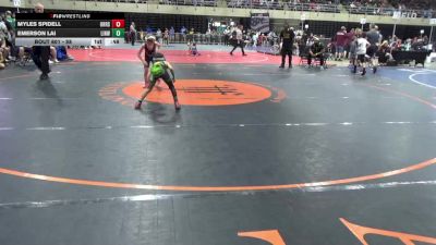58 lbs Round Of 16 - Myles Spidell, Orrstown vs Emerson Lai, Linwood