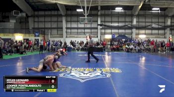 165 lbs Quarterfinal - Myles Leonard, Springfield College vs Cooper Pontelandolfo, New York University