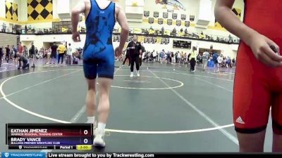 130 lbs Champ. Round 1 - Eathan Jimenez, Warrior Regional Training Center vs Brady Vance, Bulldog Premier Wrestling Club