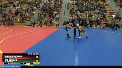 45 lbs Quarterfinal - Kreed Jesnowski, West Central Area vs Cal Boehlke, No Nonsense