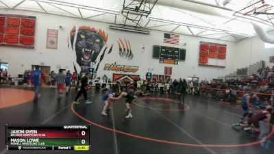 84 lbs Quarterfinal - Jaxon Oven, Billings Wrestling Club vs Mason Lowe, Powell Wrestling Club