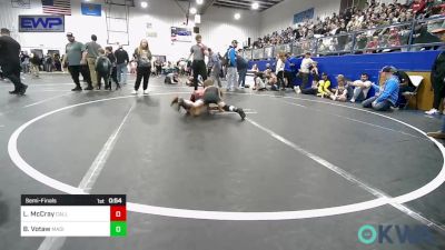 66 lbs Semifinal - Lincoln McCray, Carl Albert vs Bryer Votaw, Madill Takedown