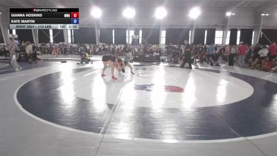 110 lbs Cons. Sub-semis - Gianna Hoskins, Michigan Wrestling Academy vs Kate Martin