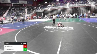 78 lbs Consi Of 8 #2 - Aiden Dahl, Baker WC vs Cade Myers, Green River Grapplers