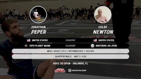 Colby Newton vs Jonathan Peper 2025 ADCC Orlando Open/Youth Trials