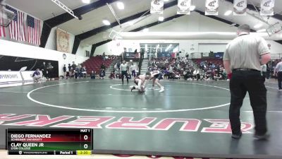 157 lbs Cons. Round 1 - Clay Queen Jr, Lyon College vs Diego Fernandez, Schreiner University