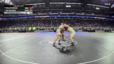 D1-190 lbs 7th Place Match - Lex Willson, Grosse Pointe South HS vs Dylan Perkins, Howell HS