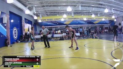 150 lbs Cons. Round 3 - Colton Lehmann, Venice HS vs Teagan Olson, Florida High (FSUS)