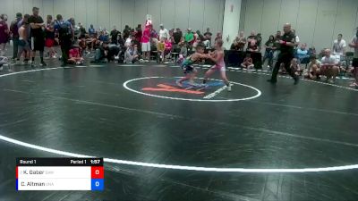 62 lbs Round 1 - Kyse Gaber, Gladiators Academy Wrestling vs Cadence Altman, Unattached