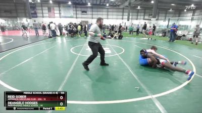 155 lbs Semifinal - Deangelo Hodges, Independence Middle School vs Reid Gober, Jefferson Wrestling Club - USA