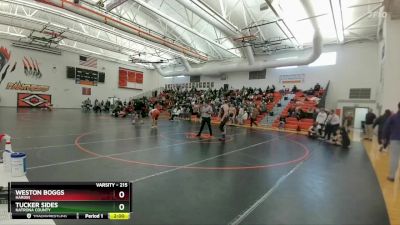 215 lbs Quarterfinal - Weston Boggs, Hardin vs Tucker Sides, Natrona County