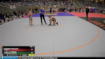 110 lbs Cons. Round 3 - Kayden Parazoo, Tombey vs Amelia Forbes, La Pine Hawk Mat Club