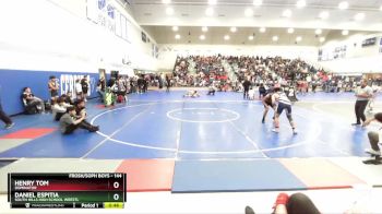 144 lbs Cons. Round 1 - Daniel Espitia, South Hills High School Wrestl vs Henry Tom, Dominator