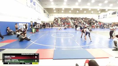 144 lbs Cons. Round 1 - Daniel Espitia, South Hills High School Wrestl vs Henry Tom, Dominator