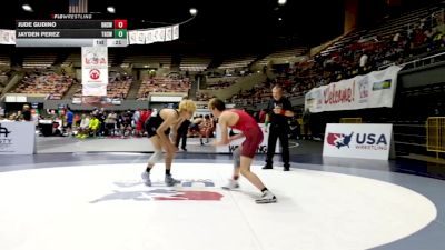 Junior Boys - 132 lbs Cons. Round 3 - Jayden Perez, Turlock High School Wrestling vs Jude Gudino, Downey High School Wrestling