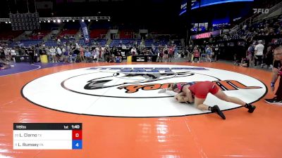 118 lbs Cons 16 #2 - Lucy Clarno, TX vs Lillian Rumsey, PA