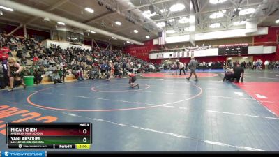 108 lbs Champ. Round 2 - Yani Aksoum, Las Lomas High School vs Micah Chen, American High School