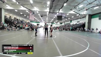 90-95 lbs Round 5 - Brayden Broyles, Purler Wrestling Academy vs Tripp Kinnison, Basehor Bobcats